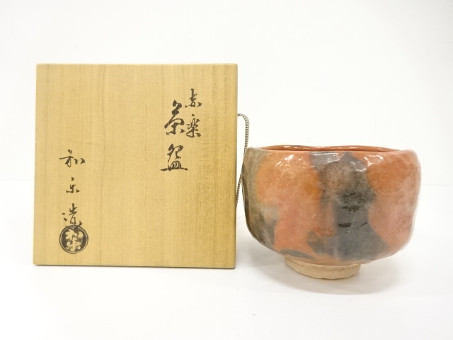 JAPANESE TEA CEREMONY / RAKU WARE TEA CHAWAN / RED RAKU / ARTISAN WORK